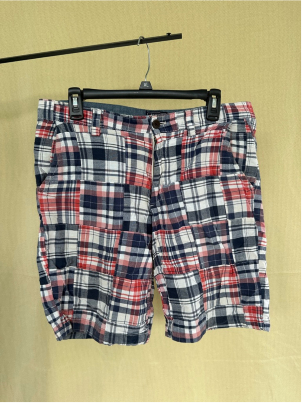 Men's Bass plaid patchwork shorts, 32